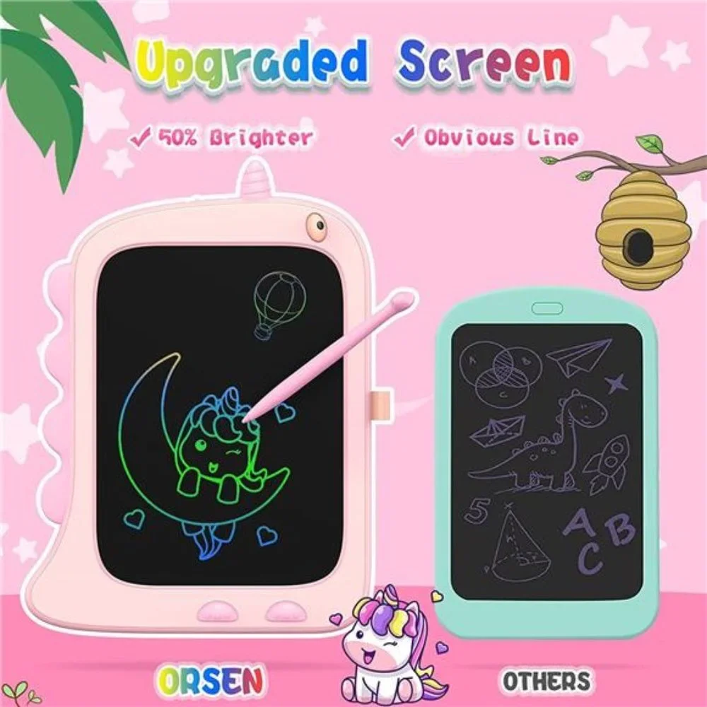 LCD Writing Tablet Boy Toys, Doodle Board Drawing Pad for Kids Old-Pink